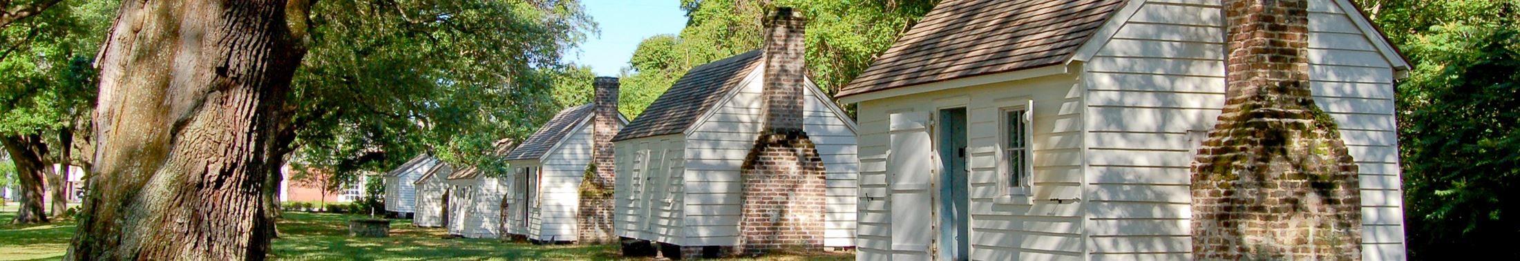 View of the slave cabins at McLeod Plantation