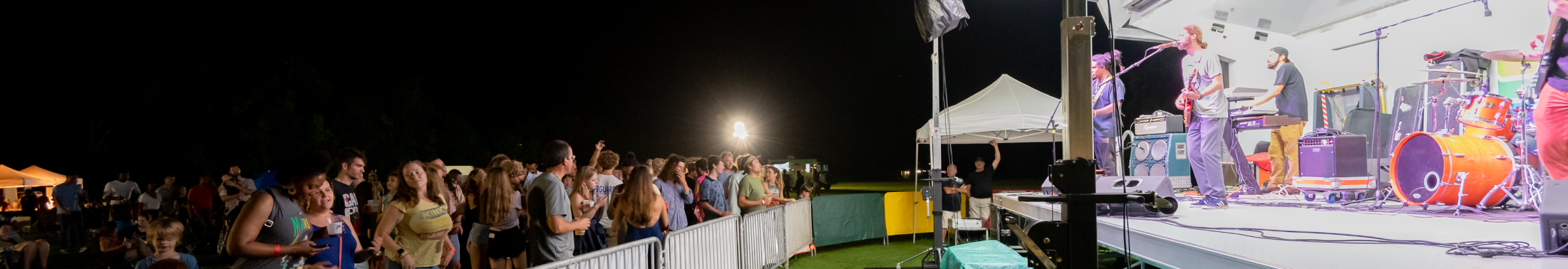 Group listening to Reggae music in the meadow at James Island County Park