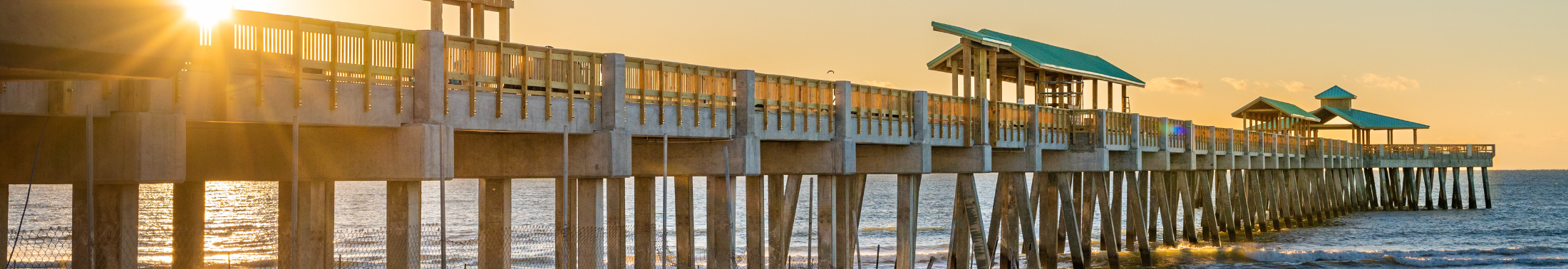 The new Folly Beach Fishing Pier at sunrise
