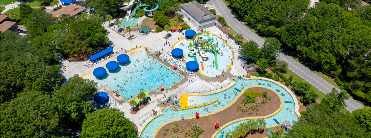 Aerial view of Splash Zone Waterpark