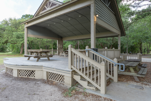 Exterior of Picnic Center Stage at James Island County Park