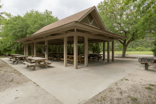 Exterior of the Stono Shelter at James Island County Park