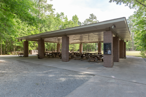 Exterior of the Tupelo Shelter at Wannamaker County Park