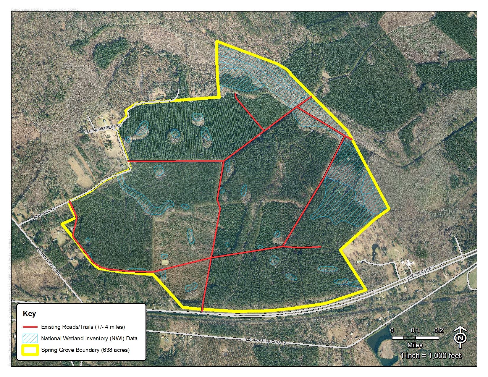 Spring Grove Site Map with Trails