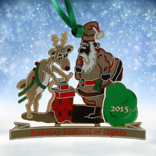 2015 Santa Down the Chimney Ornament